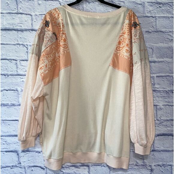 Free People Womens Feelin It Boho Patchwork T-Shirt - Picture 9 of 16